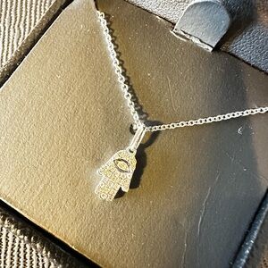 Effy Silver Hamsa Necklace with Genuine  Diamonds